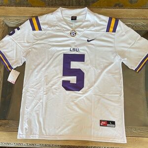 Jayden Daniels Jersey NEW Mens White LSU Tigers Commanders Ships USA
